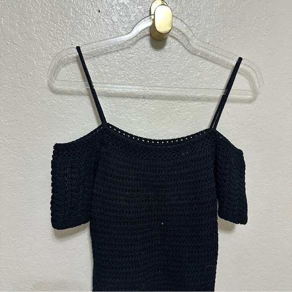 VINCE Cold-Shoulder Crochet-Knit Cotton Top size S - Picture 11 of 14